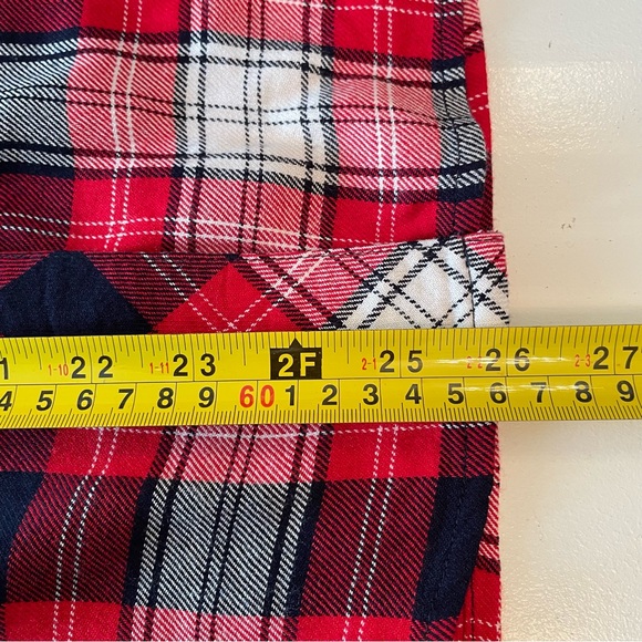 Only Line Red Plaid Women’s Shirt 10 Long Sleeve Button Down - Picture 11 of 12